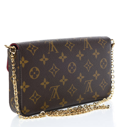 Louis Vuitton Monogram Pochette Felicie Chain Wallet Fuchsia 4 of 14