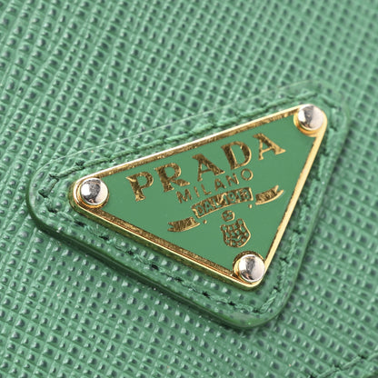 Prada Saffiano Triangle Card Case Mango 8 of 9