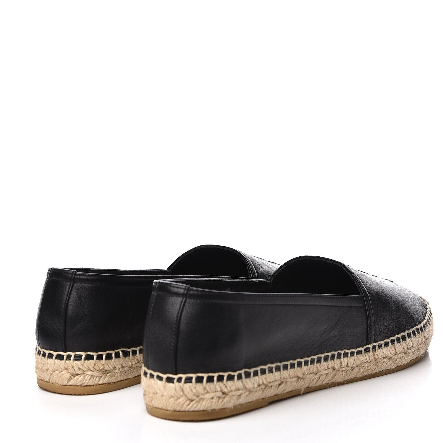 Saint Laurent Lambskin Monogram Espadrilles 39.5 Black 4 of 11