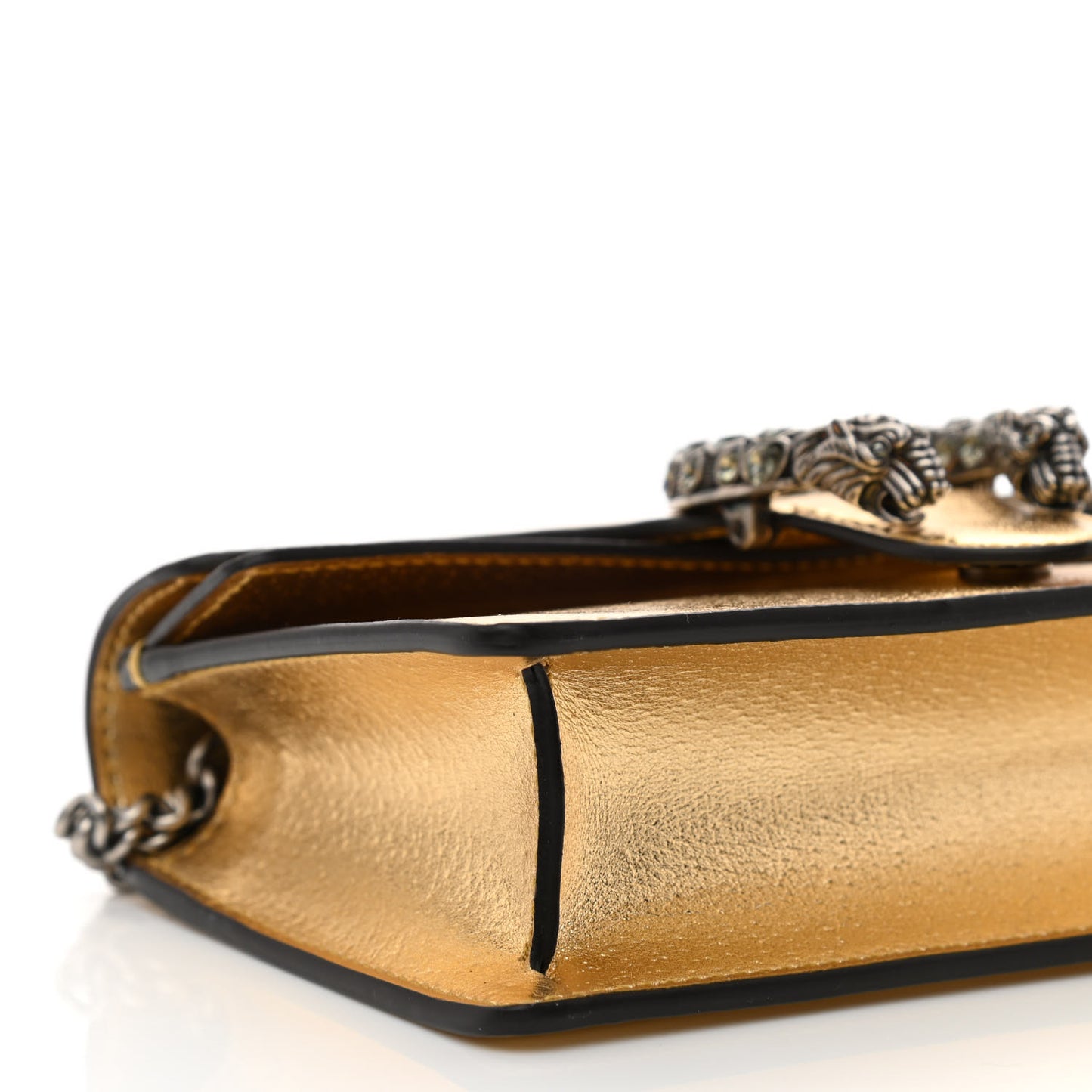 Metallic Calfskin Super Mini Dionysus Shoulder Bag Gold