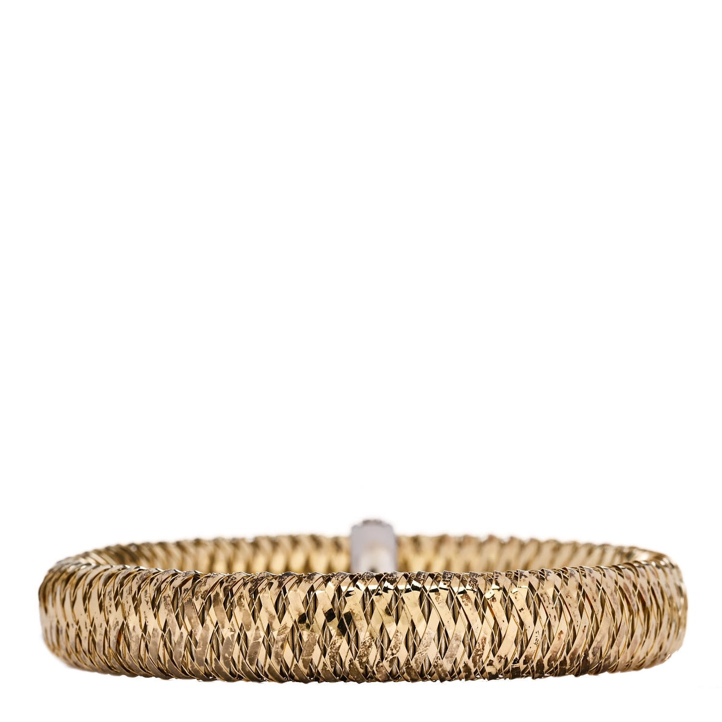 18K Yellow White Gold Diamond Medium Primavera Bangle Bracelet