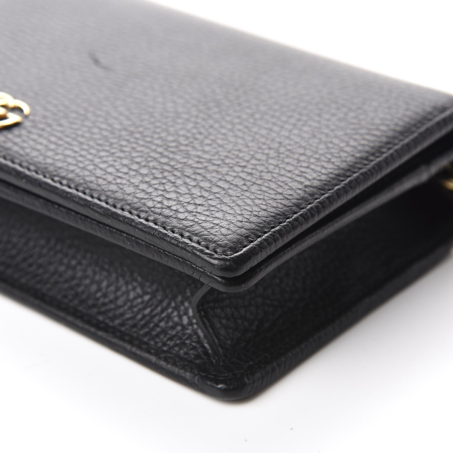 Gucci Calfskin Mini GG Marmont Chain Wallet Black 7 of 12