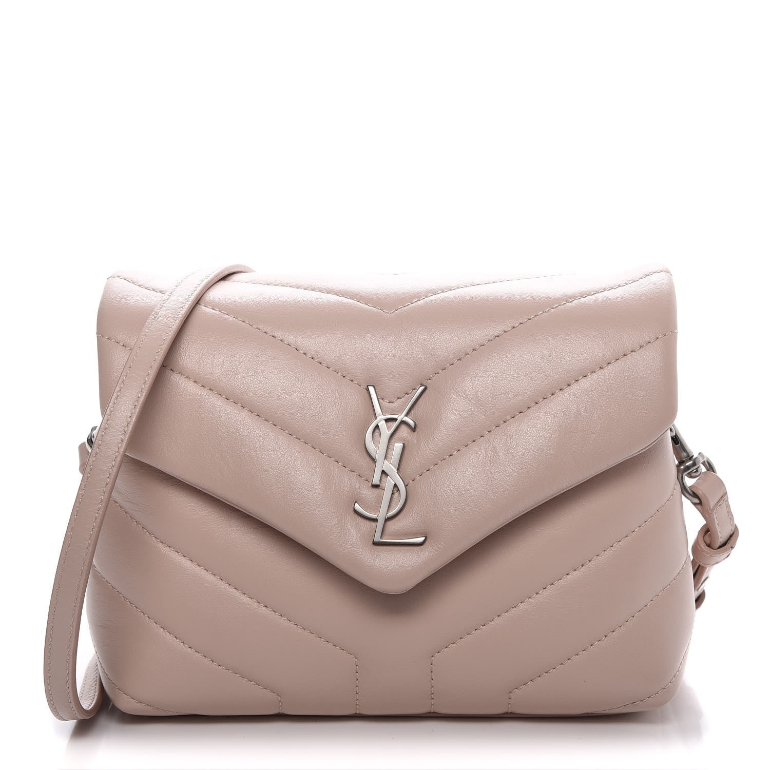 Saint Laurent Calfskin Y Quilted Monogram Toy Loulou Crossbody Bag Marble Pink 1 of 7