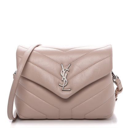 Saint Laurent Calfskin Y Quilted Monogram Toy Loulou Crossbody Bag Marble Pink 1 of 7