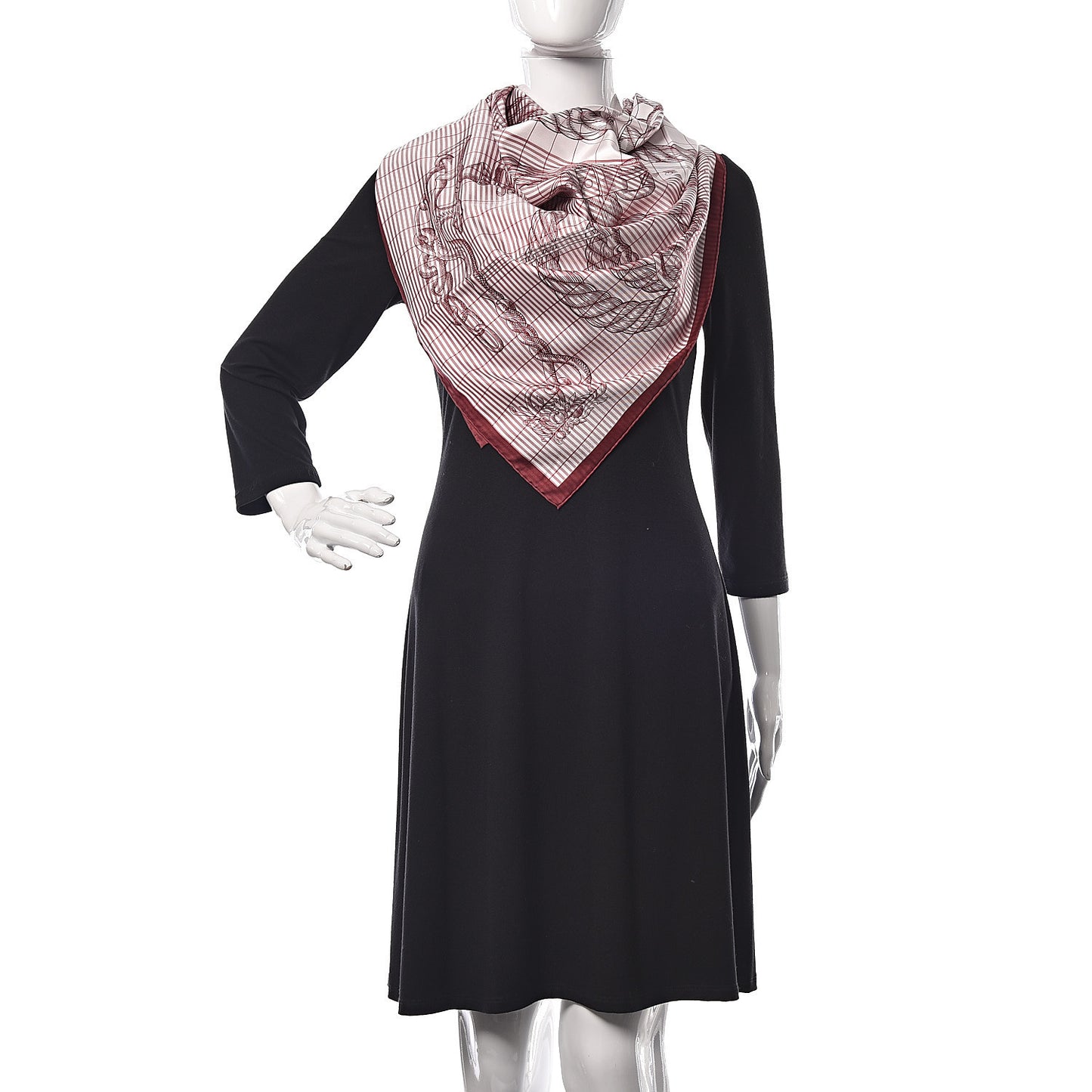 Silk Della Cavalleria Finesse Scarf 90 Bordeaux Blanc