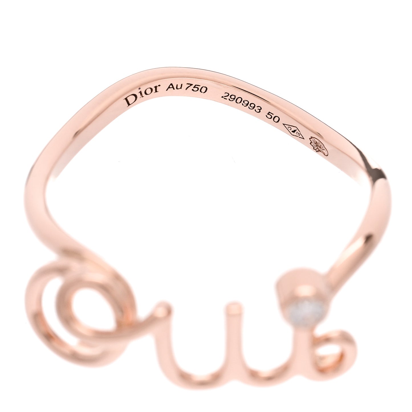 18K Rose Gold Diamond Oui Ring 50 5.25