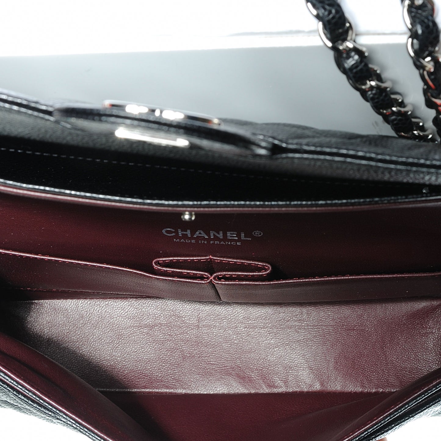 Caviar Quilted Medium Double Flap Black