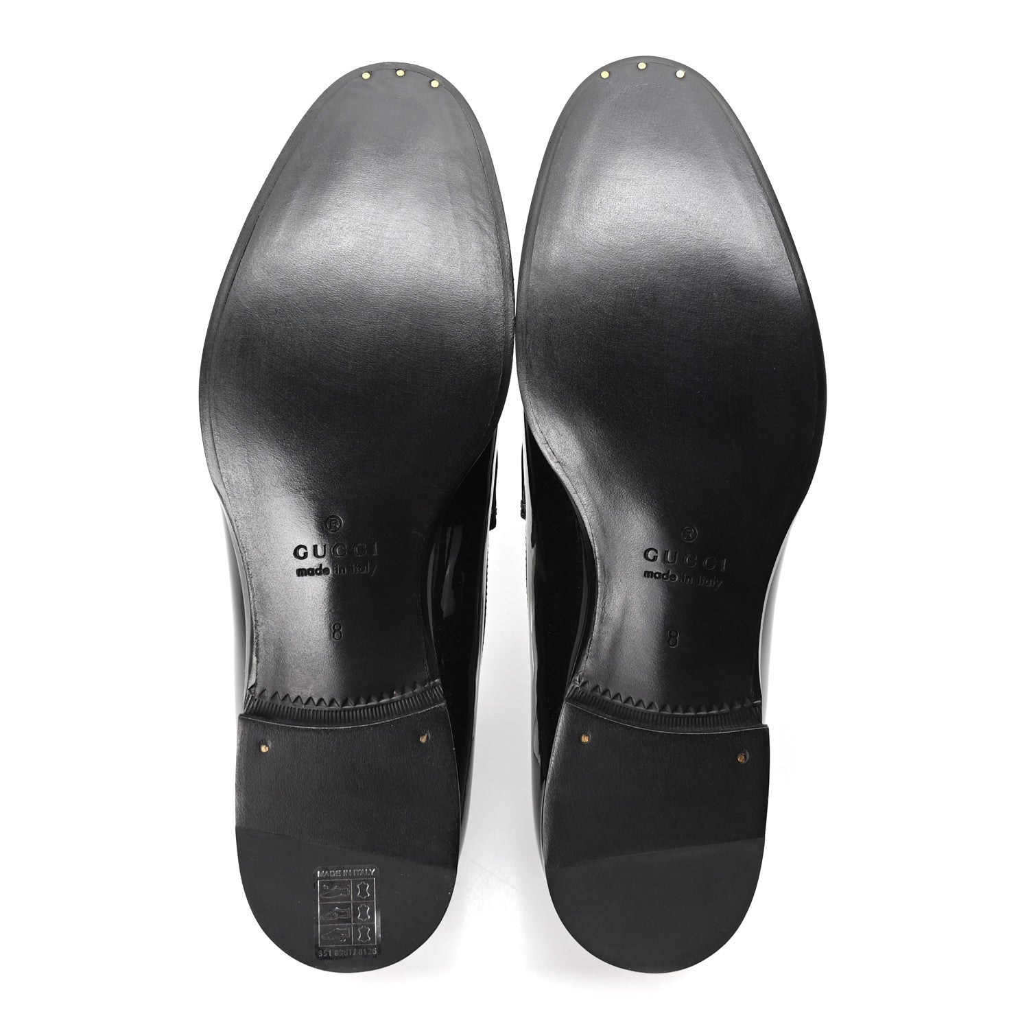 Gucci Vernice Crystal Horsebit Mens Jordaan Loafers 8 Black 6 of 10