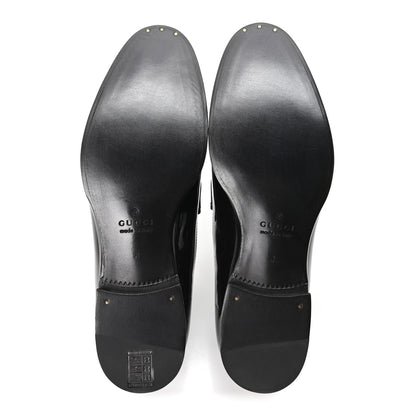 Gucci Vernice Crystal Horsebit Mens Jordaan Loafers 8 Black 6 of 10