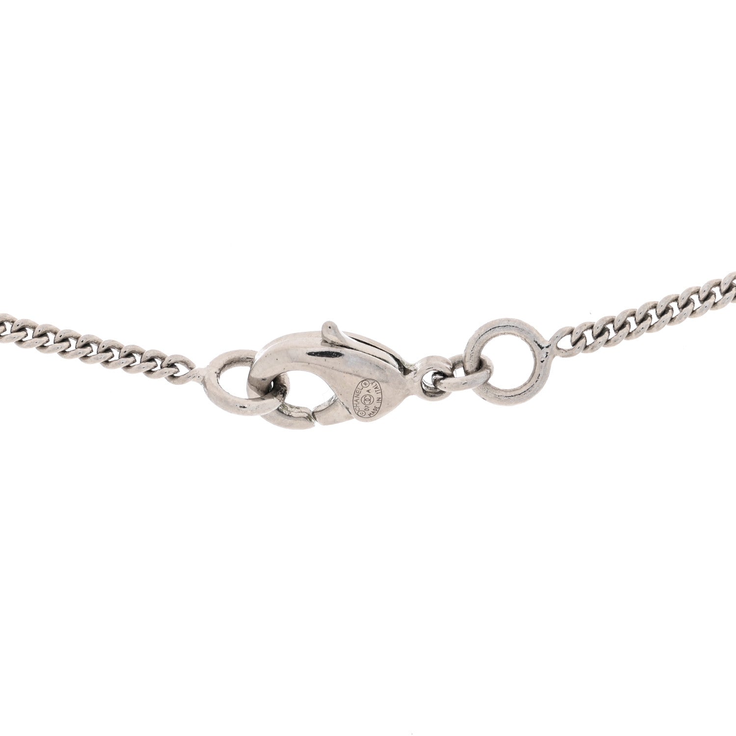 Chanel Crystal CC Camellia Necklace Silver 4 of 4