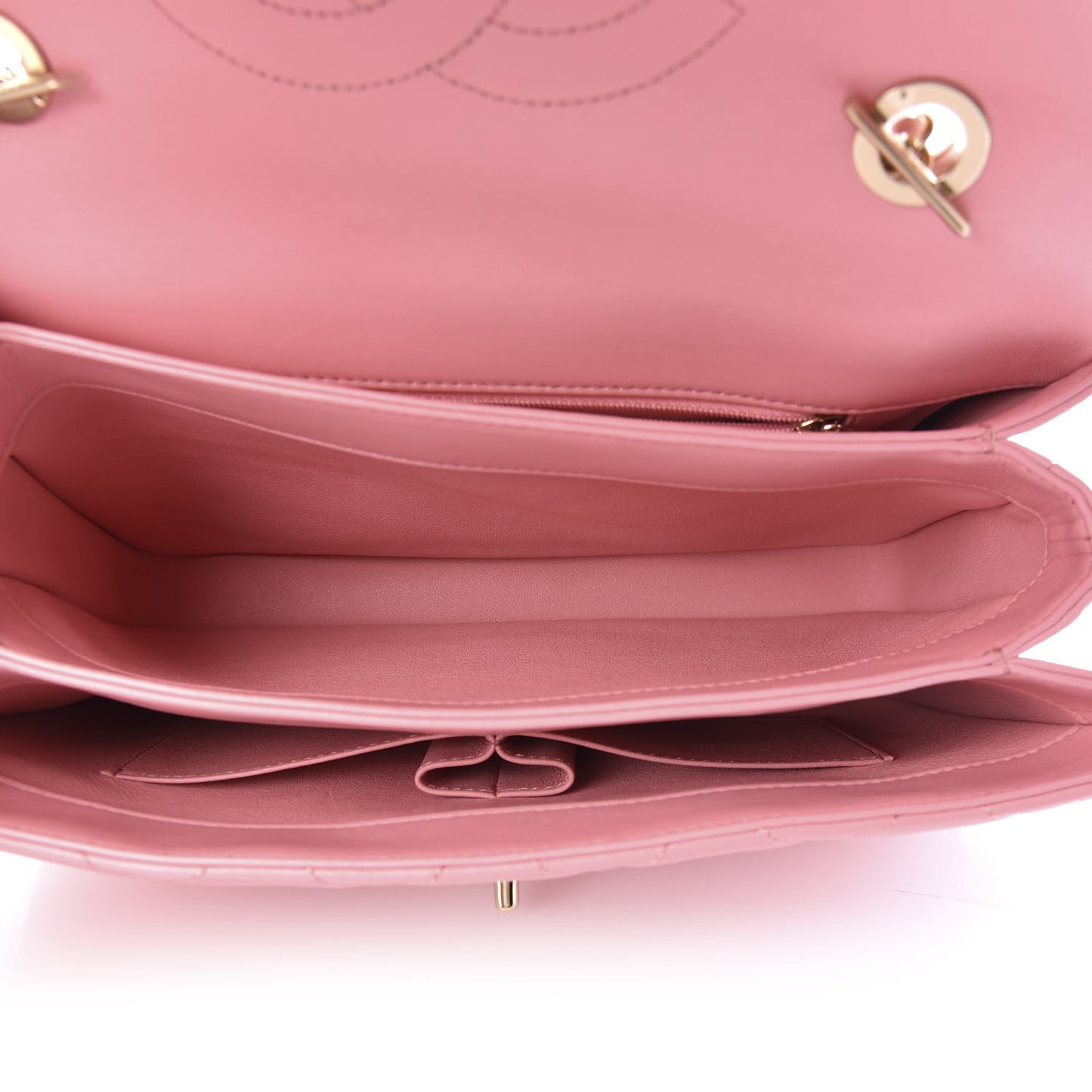 Lambskin Quilted Medium Trendy CC Flap Dual Handle Bag Pink