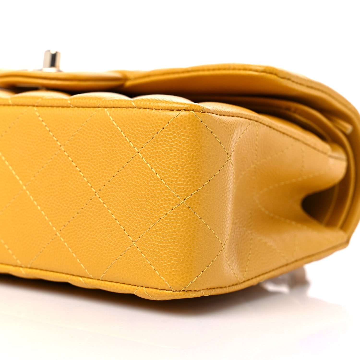 Chanel Caviar Quilted Small Double Flap Yellow 10 of 11