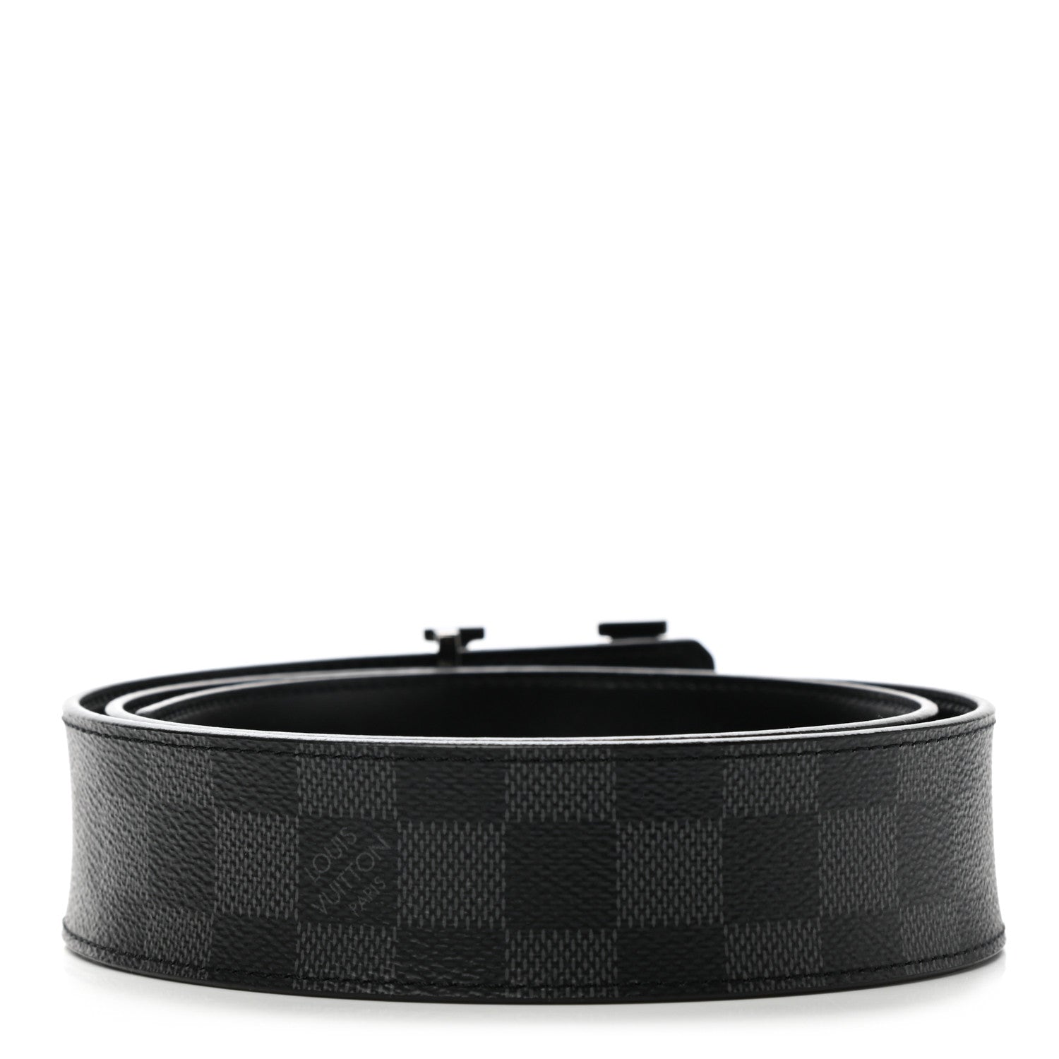 Louis Vuitton Damier Cobalt Calfskin 40mm LV Initiales Reversible Belt 90 36 Black 2 of 7