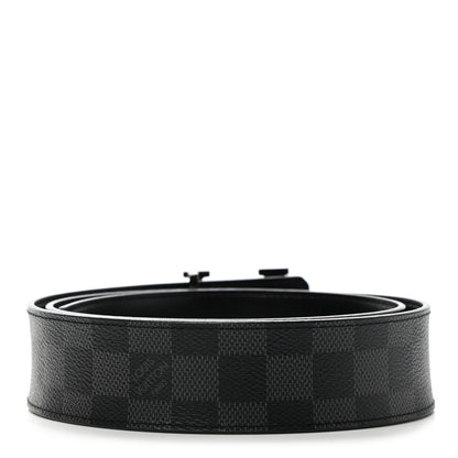 Louis Vuitton Damier Cobalt Calfskin 40mm LV Initiales Reversible Belt 90 36 Black 2 of 7