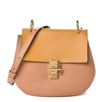 Chloe Grained Calfskin Lambskin Medium Bi-Color Drew Shoulder Bag Wet Sand Sunflower 1 of 13