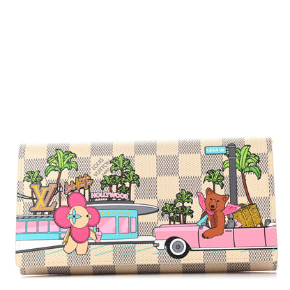Louis Vuitton Damier Azur 2021 Christmas Animation Hollywood Sarah Wallet Fuchsia 1 of 7