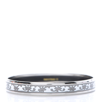 Hermes Enamel Printed Narrow Balcons Du Guadalquivir Bracelet 65 White 3 of 6