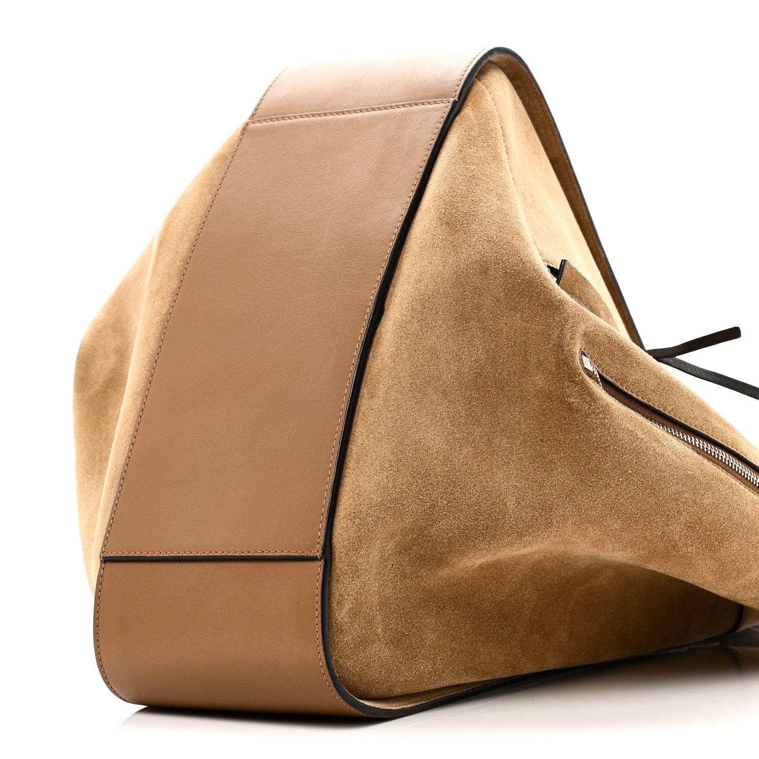 Loewe Calfskin Suede Hammock Shoulder Bag Oak Dark Gold Black