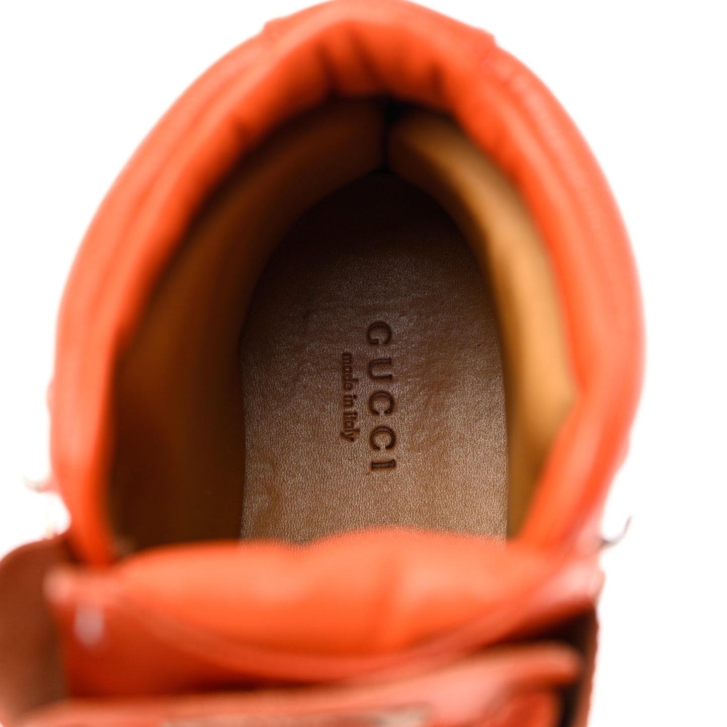 Monogram Textured Calfskin Mens Hiking Ankle Boots 41 Beige Ebony Deep Orange