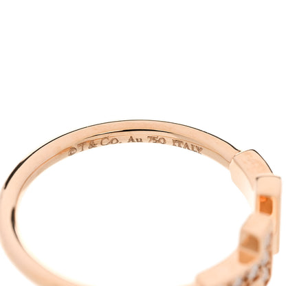 Tiffany 18K Rose Gold Diamond T Wire Ring 53 6.5 4 of 5