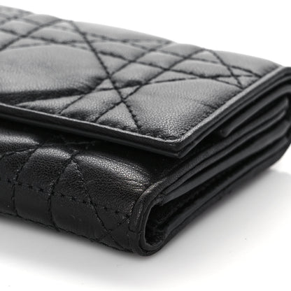 Christian Dior Lambskin Cannage Lady Dior Lotus Wallet Black 9 of 10