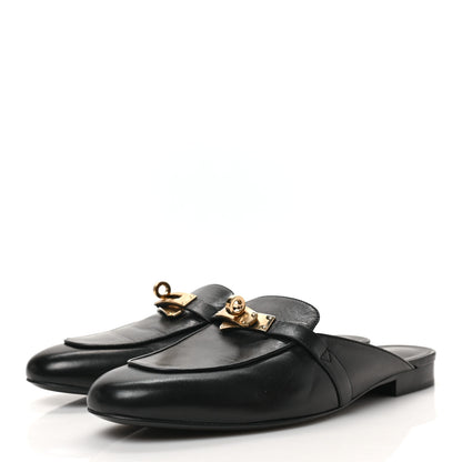 Hermes Goatskin Oz Mules 38 Black 3 of 8