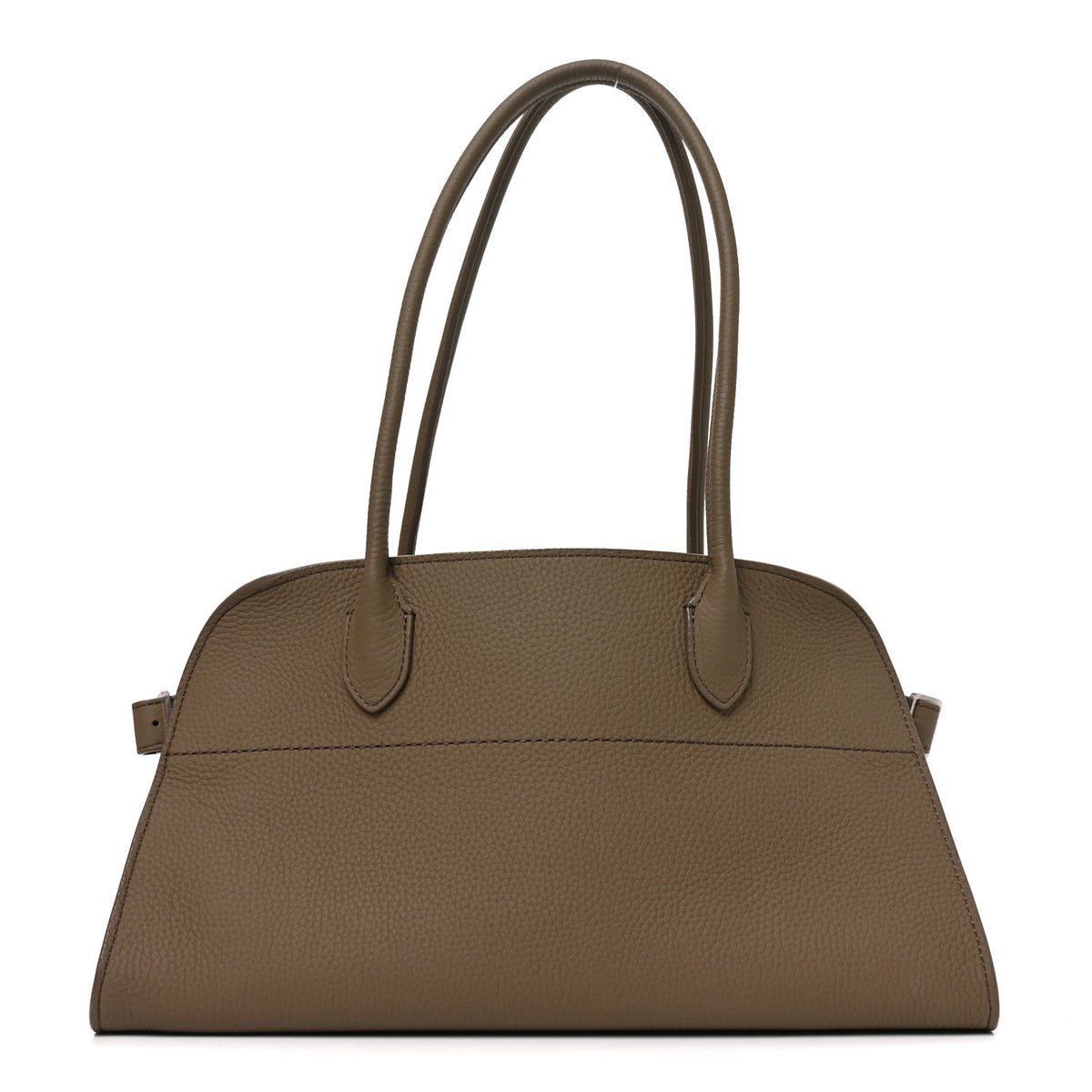 The Row Matte Grained Calfskin Margaux Shoulder 12  Dark Taupe 1 of 9