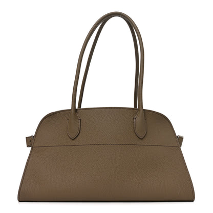 The Row Matte Grained Calfskin Margaux Shoulder 12  Dark Taupe 1 of 9