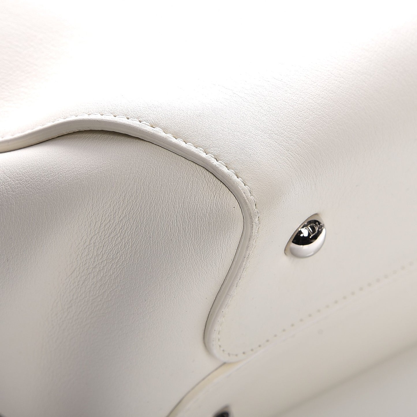Calfskin Medium Bar Tote White