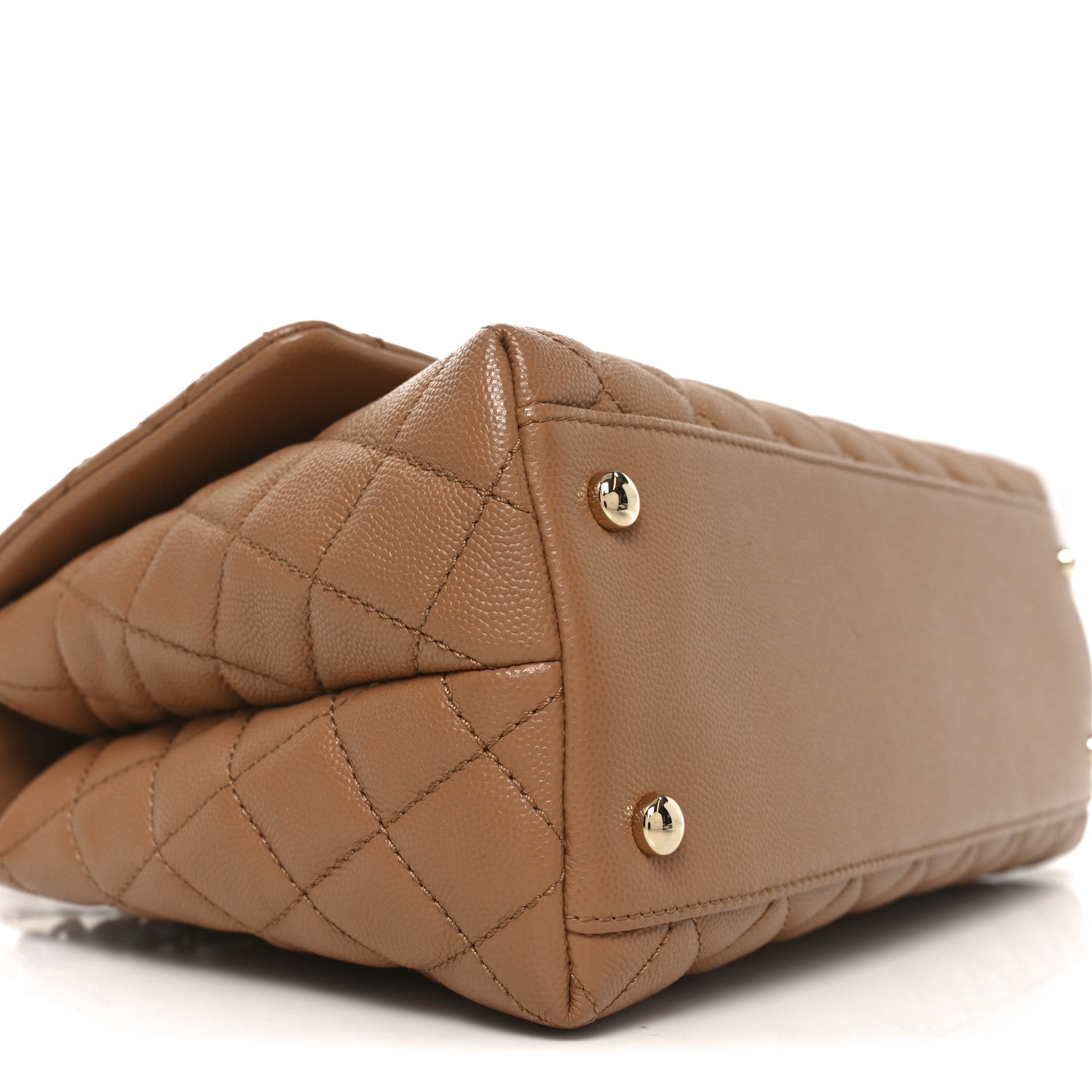 Chanel Caviar Quilted Small Coco Handle Flap Brown 9 of 10