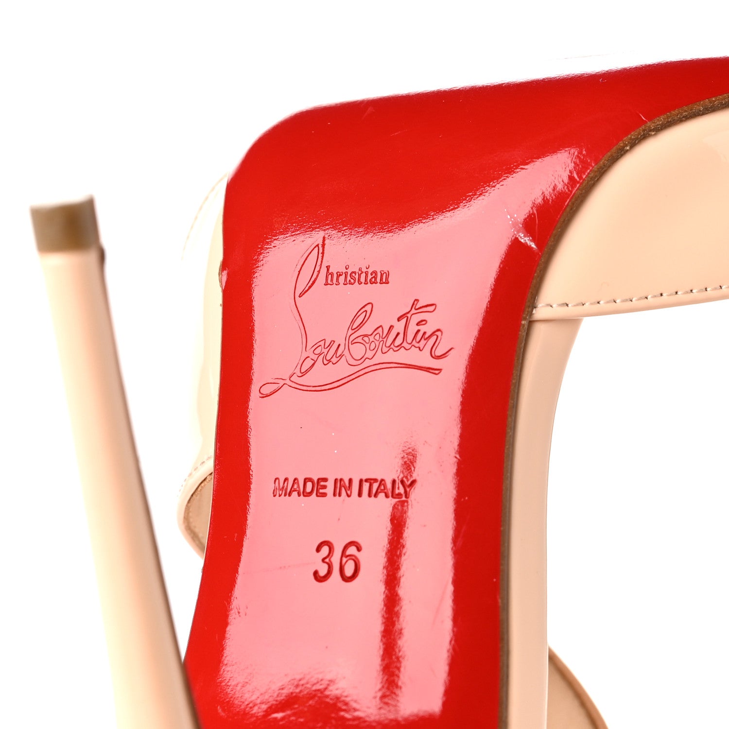 Christian Louboutin Patent Ograde 100 Pumps 36 Nude 6 of 10