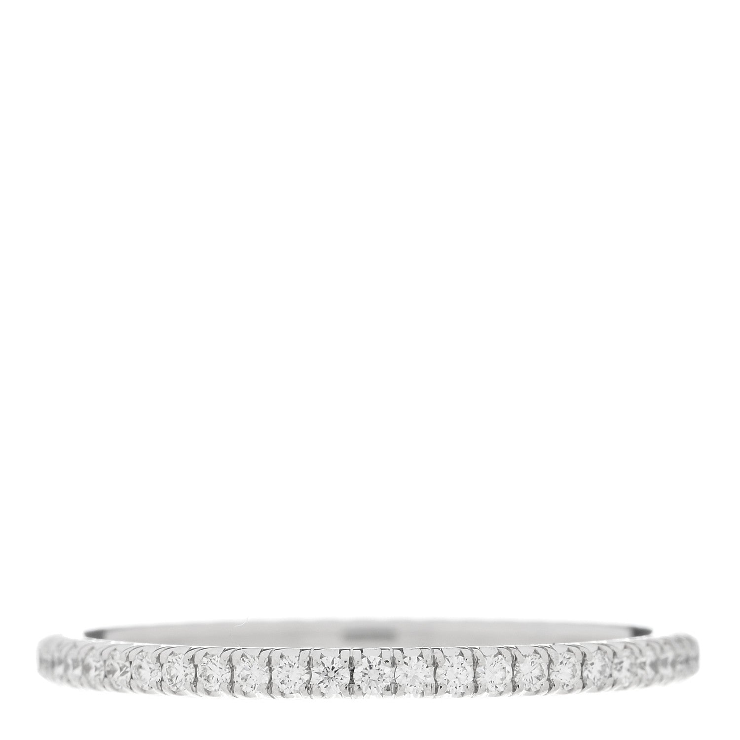 Cartier 18K White Gold Diamond 1.5mm Étincelle de Cartier Wedding Band Ring 54 6.75 3 of 5