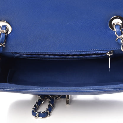 Chanel Caviar Chevron Quilted Medium Single Flap Blue 5 of 9