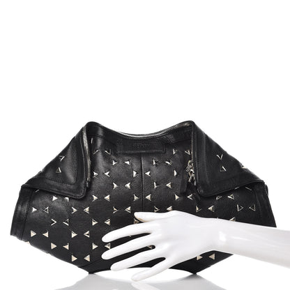 Alexander McQueen Calfskin Studded De Manta Clutch Black 2 of 11