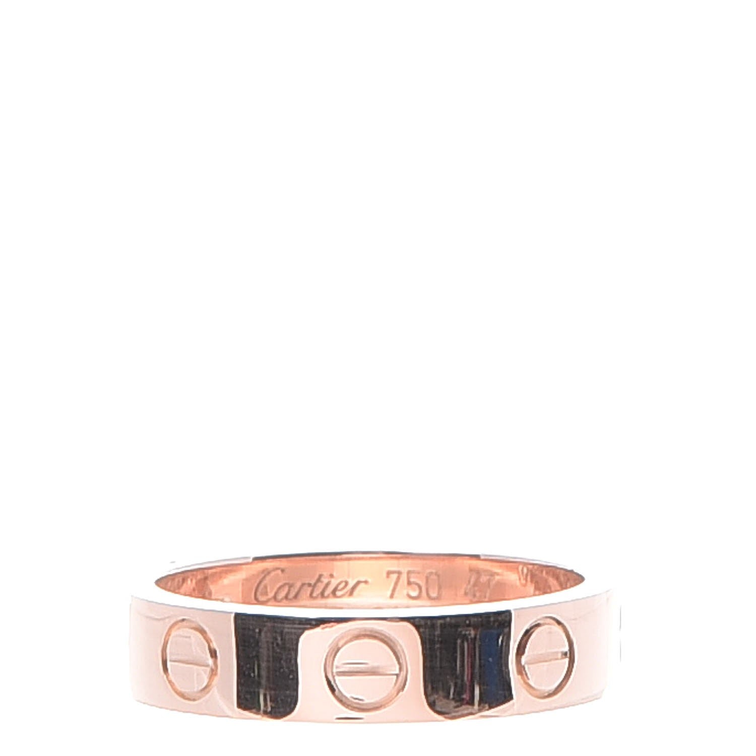 Cartier 18K Pink Gold Diamond 4mm LOVE Ring 47 4.25 3 of 5
