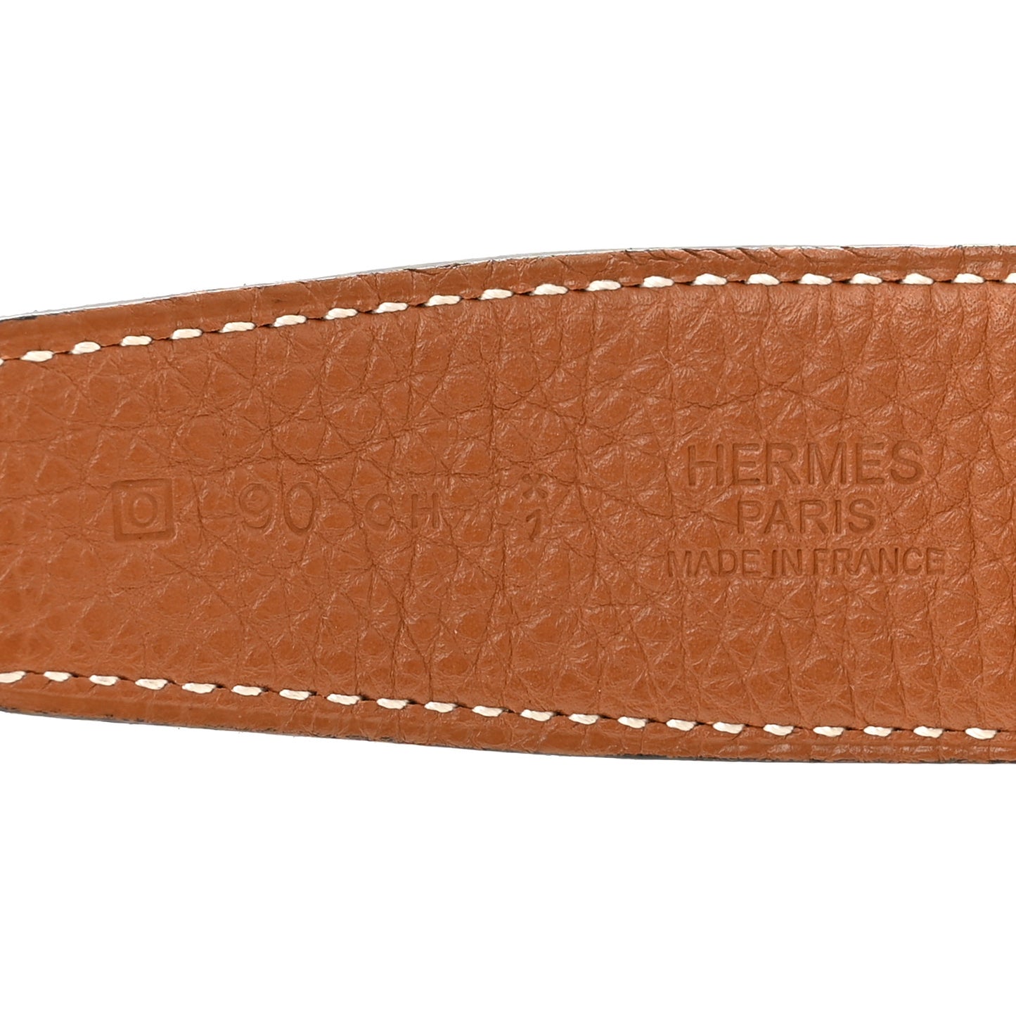 Togo Box 32mm Calandre H Belt 90 Gold Black