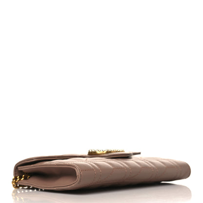 Gucci Calfskin Matelasse Mini Pearly GG Marmont Chain Wallet Porcelain Rose 3 of 8