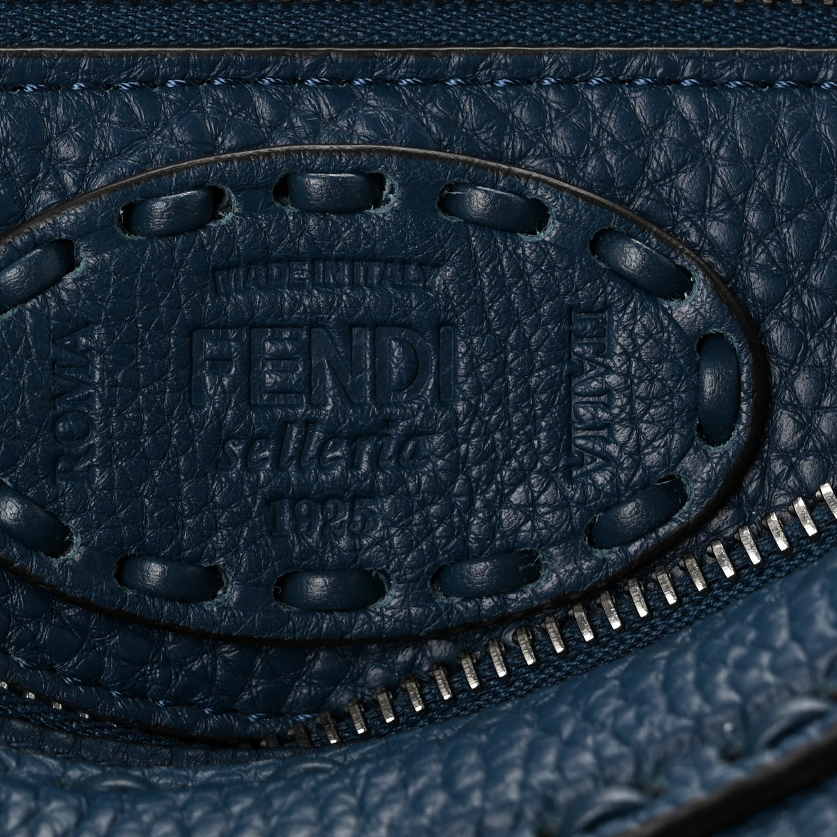 Fendi Cuoio Romano Selleria Sintetica Tape Stitch Mini By The Way Boston Bag  Placca Argento 6 of 9