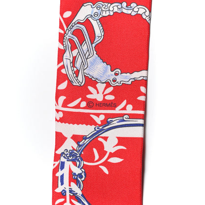 Hermes Silk Etriers Remix Twilly Rouge Vert Jaune 3 of 5