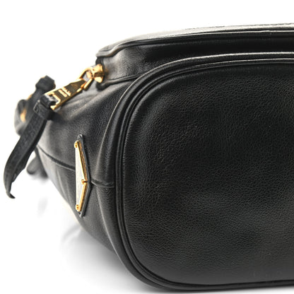Prada Glace Calfskin Embossed Secchiello Bucket Bag Black 8 of 9