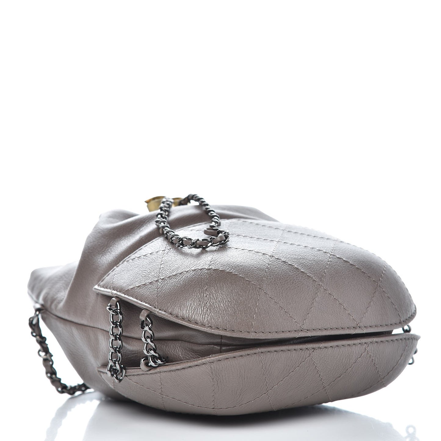 Calfskin Quilted Small Gabrielle Bucket Grey