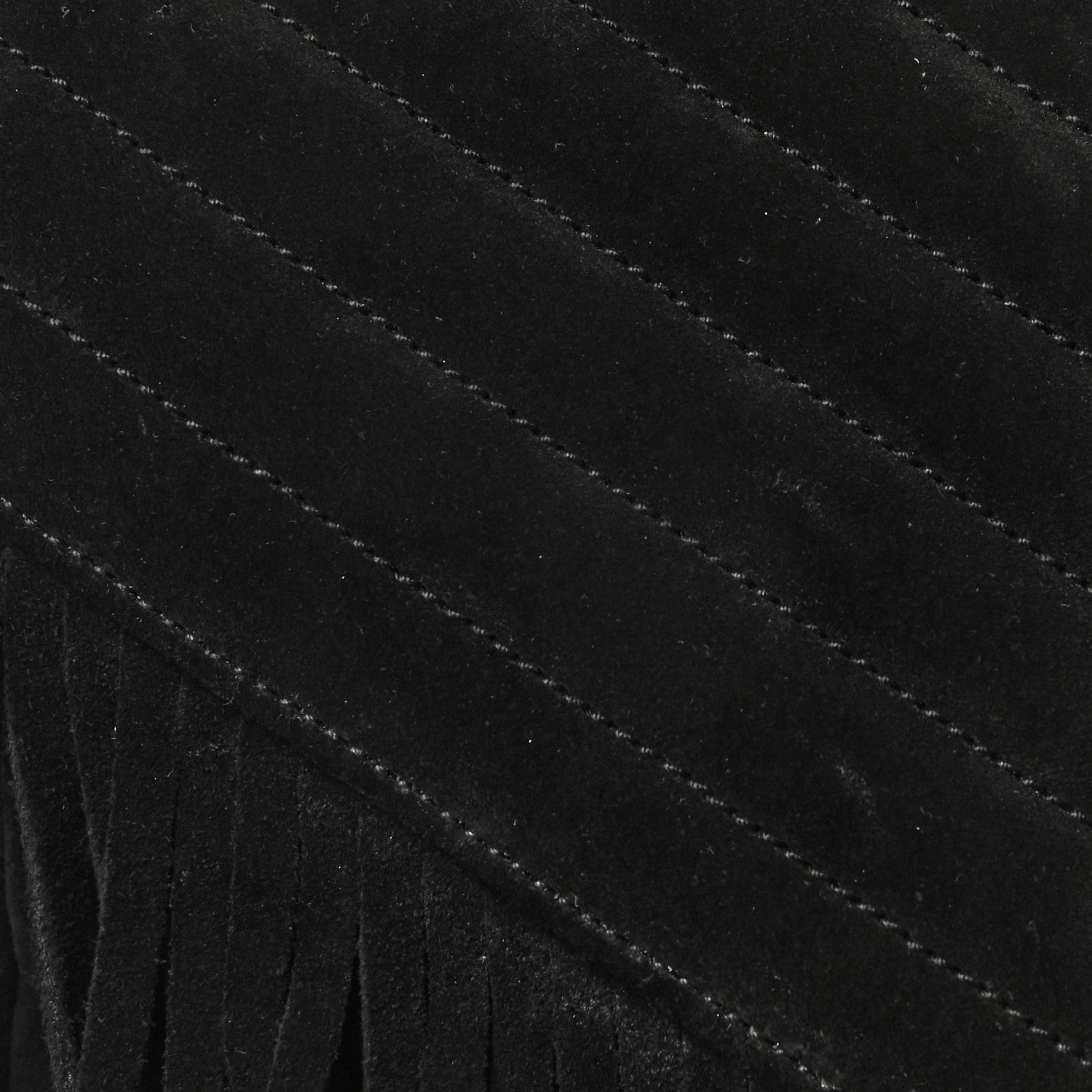 Saint Laurent Suede Matelasse Chevron Fringe Monogram Medium College Bag Black 15 of 15
