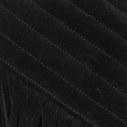 Saint Laurent Suede Matelasse Chevron Fringe Monogram Medium College Bag Black 15 of 15
