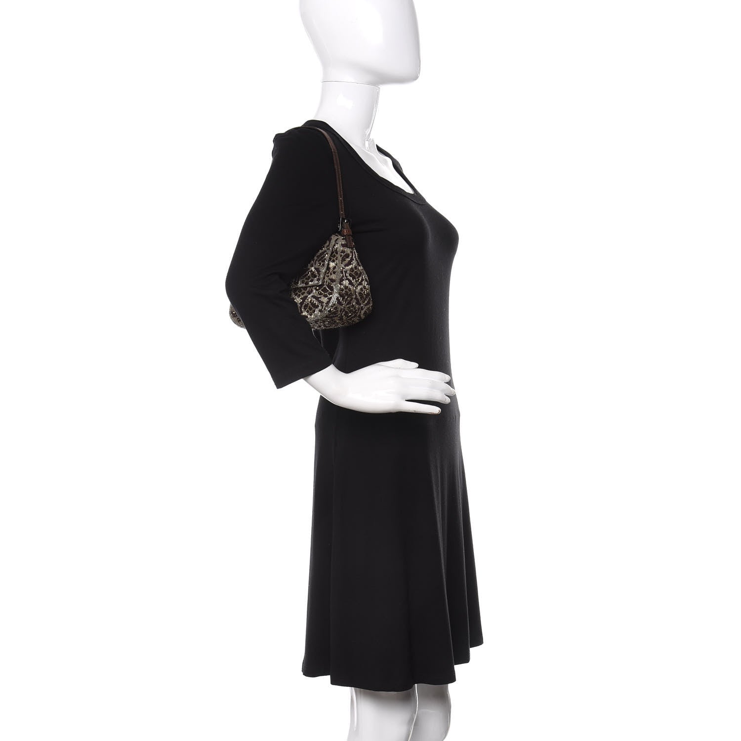 Fendi Lizard Beaded Mini Mama Baguette Brown 2 of 11