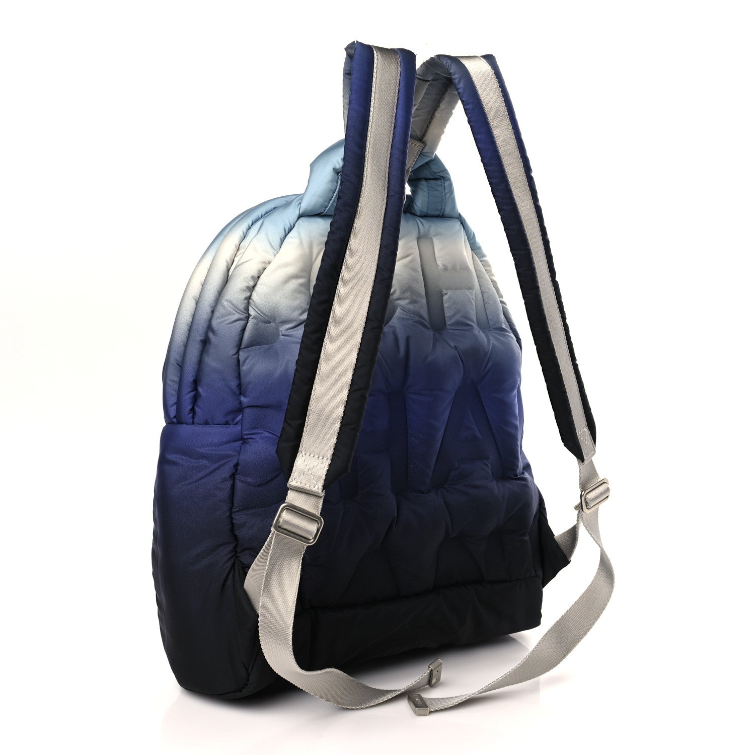 Chanel Nylon Embossed Small Doudoune Backpack Black Blue White 3 of 9