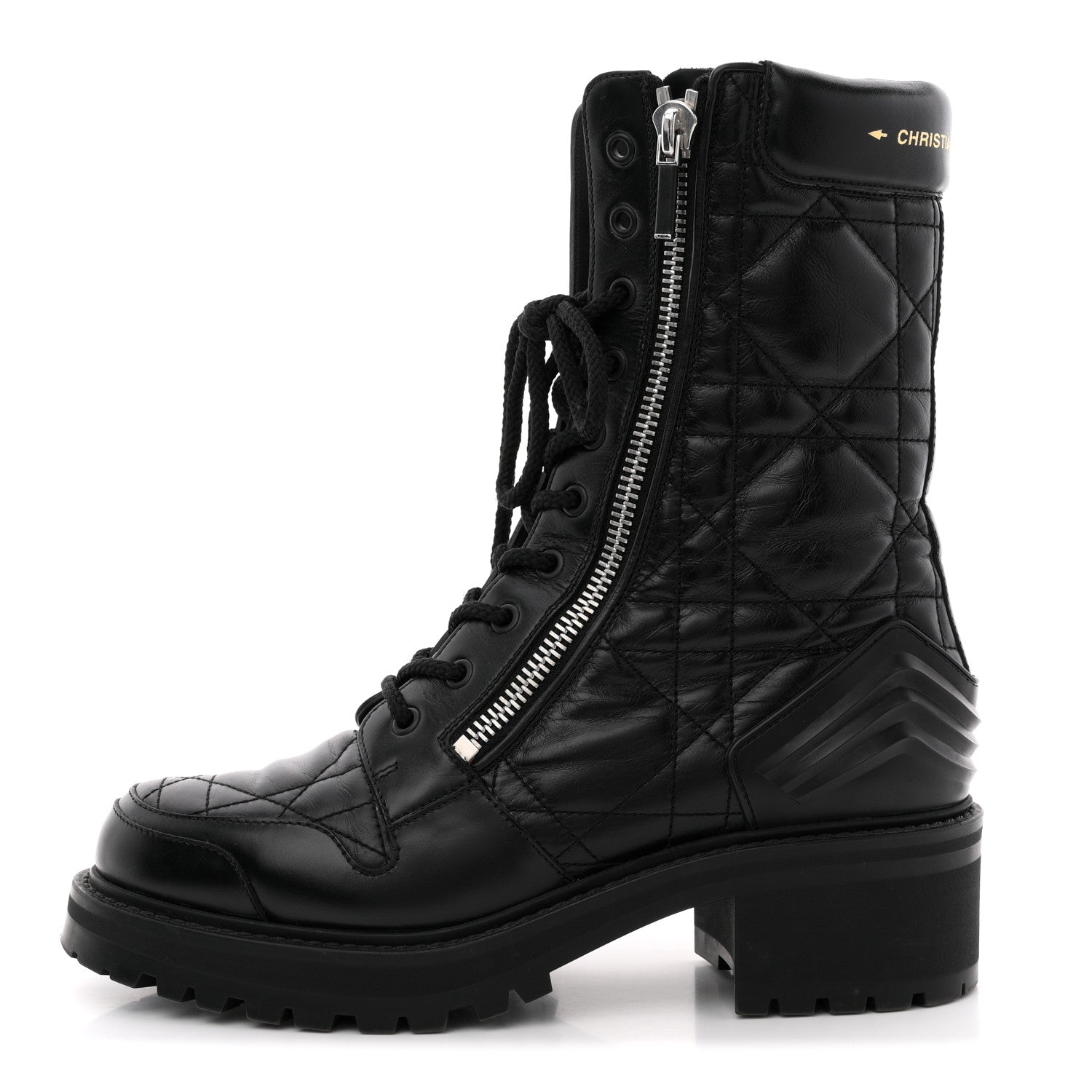 Christian Dior Calfskin Cannage D-Leader Ankle Boots 40.5 Black 1 of 11