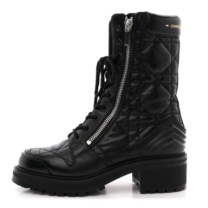 Christian Dior Calfskin Cannage D-Leader Ankle Boots 40.5 Black 1 of 11