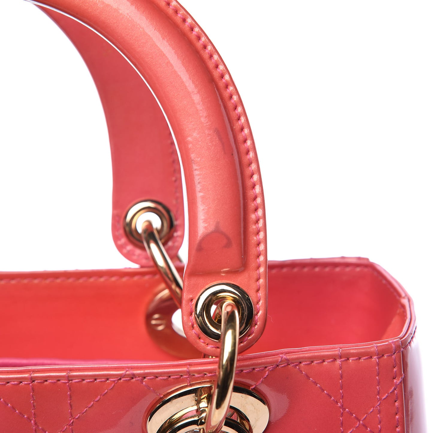 Patent Cannage Medium Lady Dior Pink