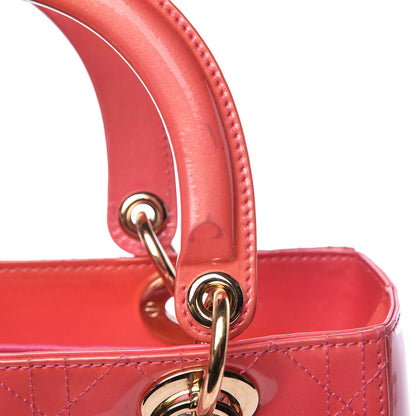 Christian Dior Patent Cannage Medium Lady Dior Pink 8 of 20