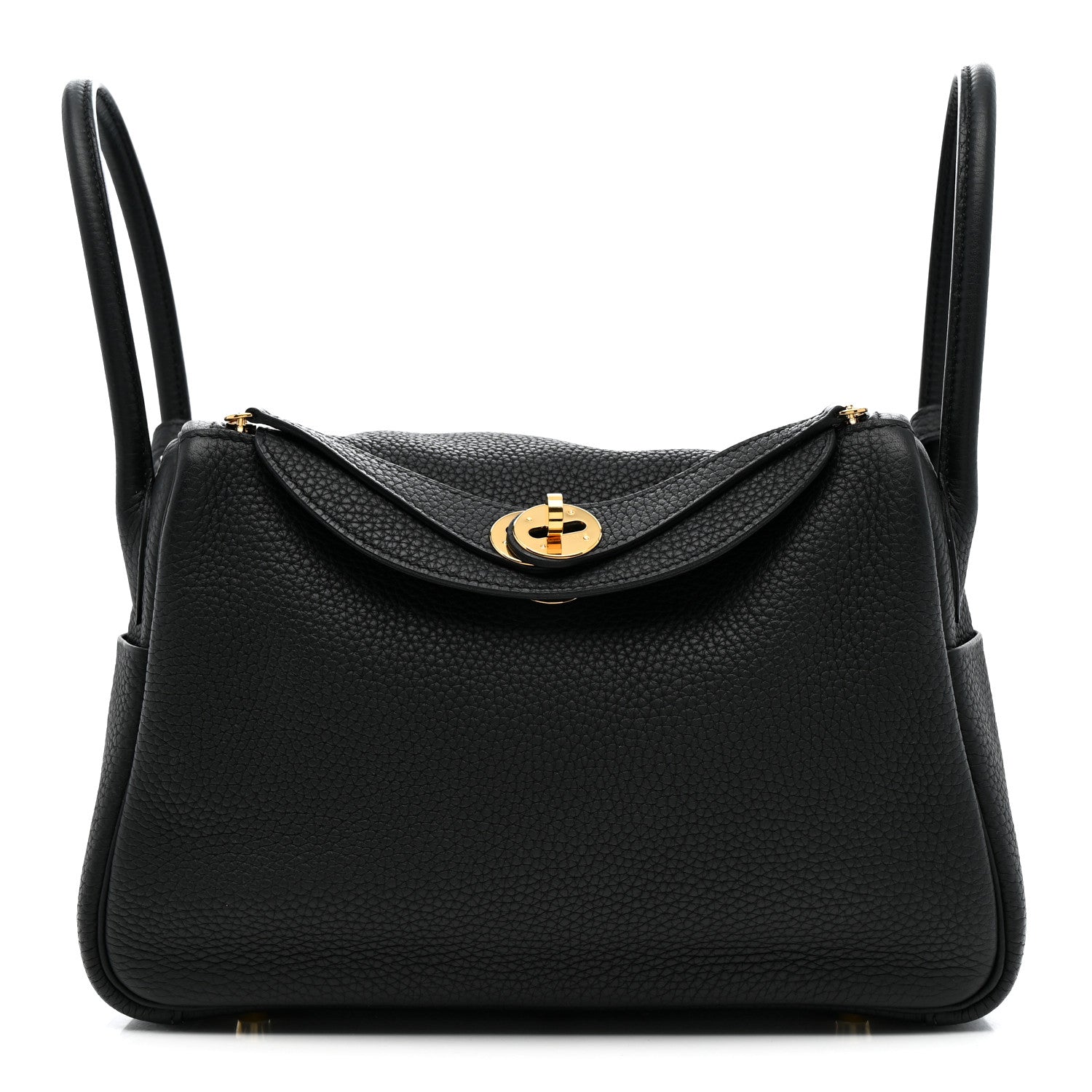 Hermes Taurillon Clemence Lindy 26 Black 1 of 11